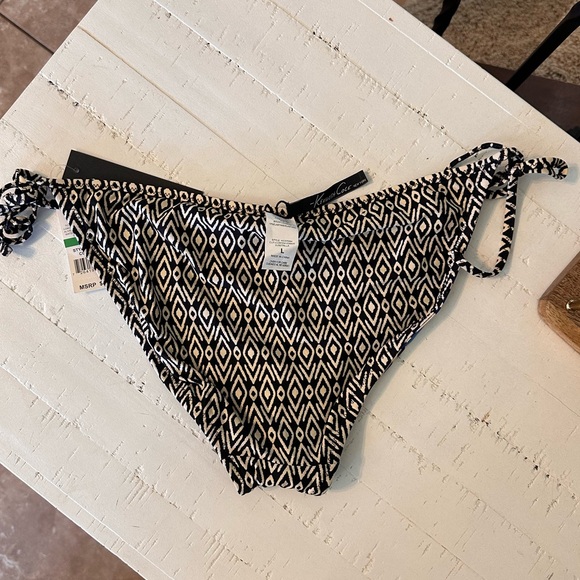 NWT Kenneth Cole Reversible Tribal Print Side Tie Bikini Bottom Women’s Size L - Picture 1 of 6